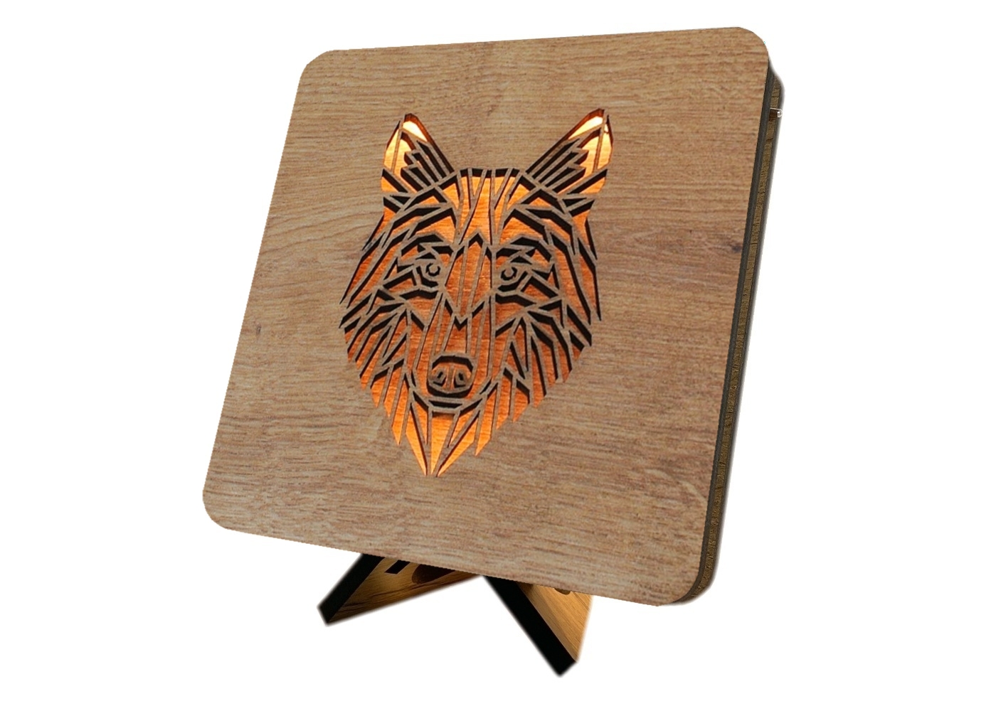 Li-Go "Hlava vlka" lampa 19x19cm provedení povrchu: dub