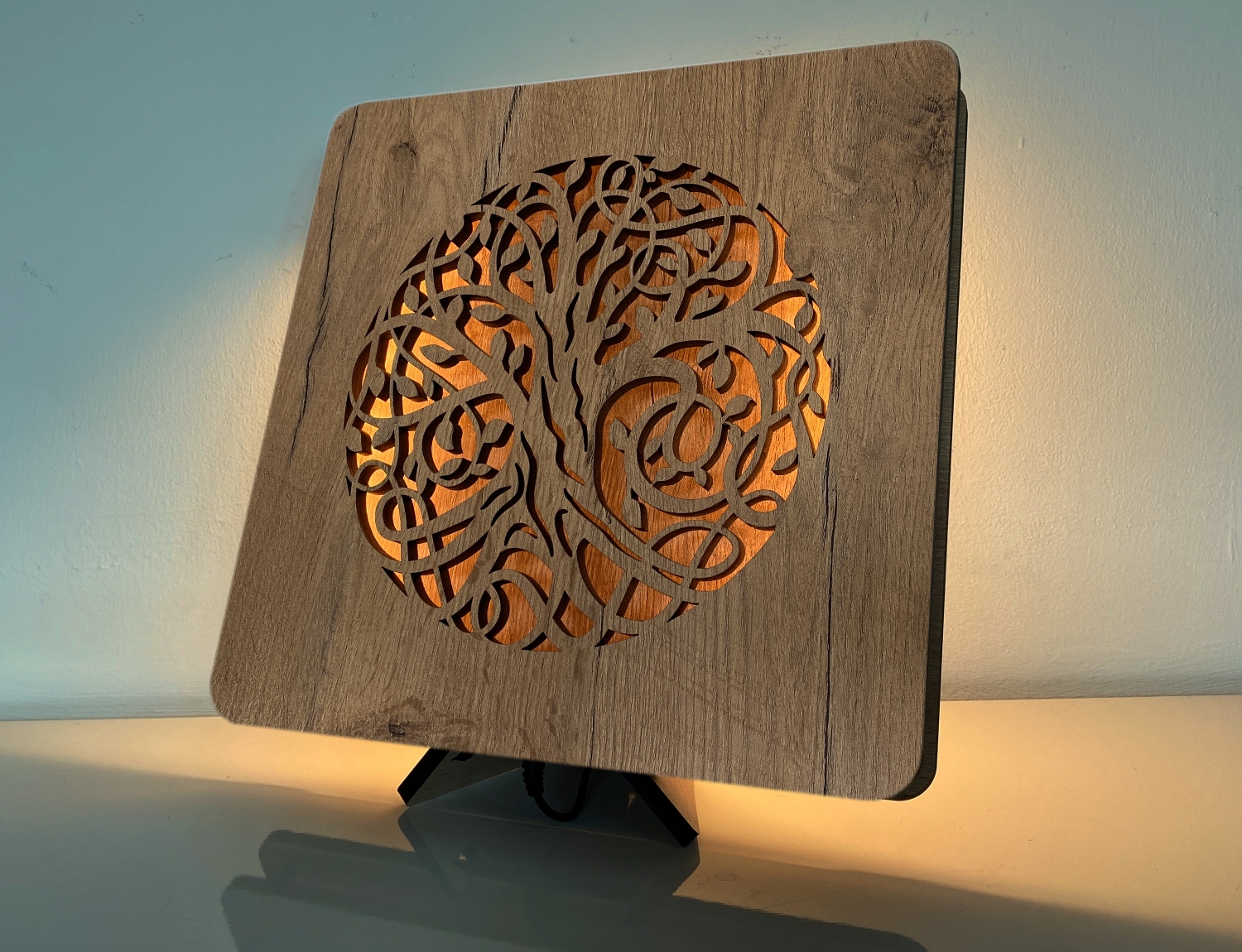 Li-Go "Strom života" lampa 31x31cm provedení povrchu: dub