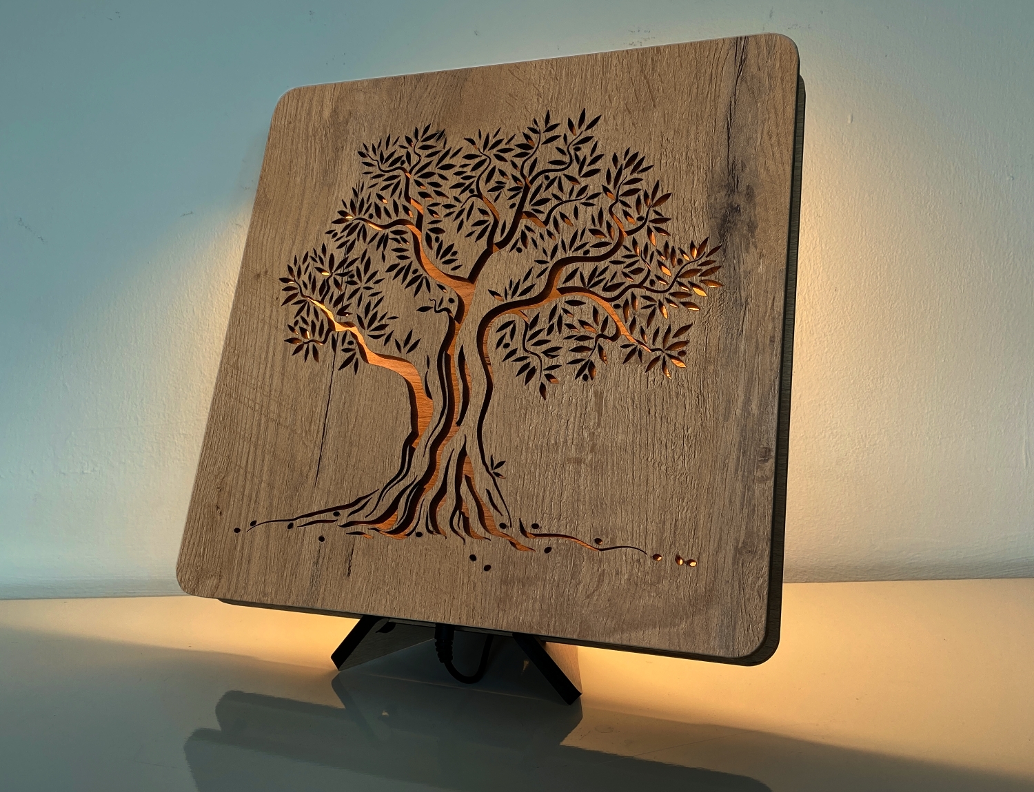 Li-Go "Olivovník" lampa 31x31cm provedení povrchu: dub