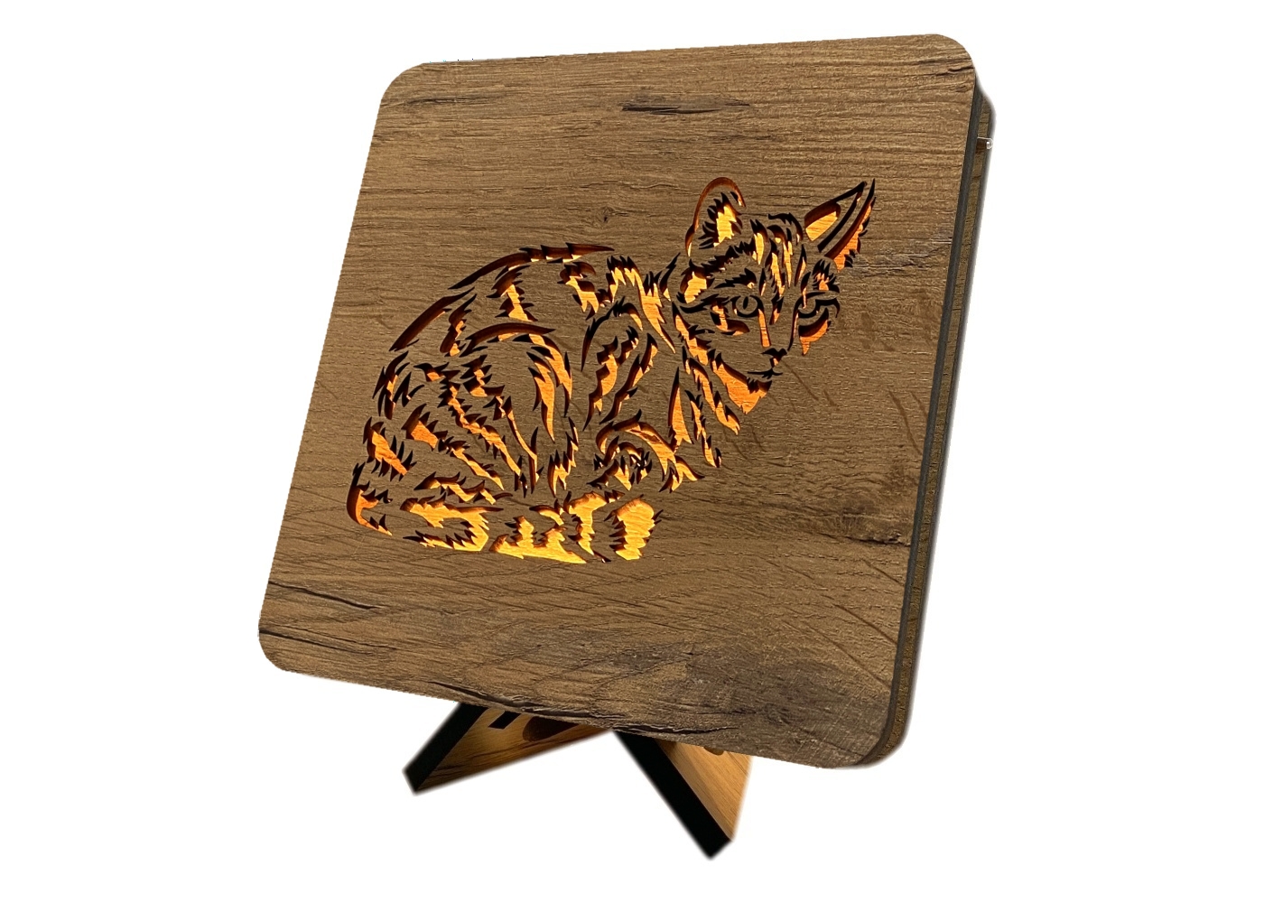 Li-Go "Kočka" lampa 19x19cm provedení povrchu: dub