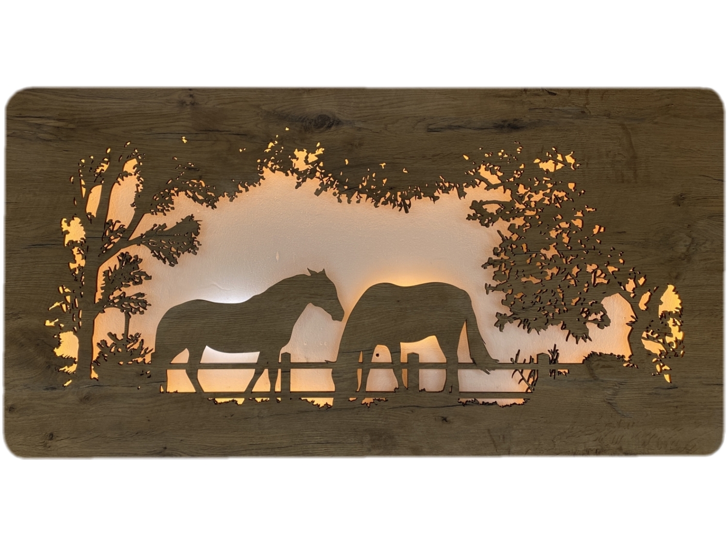 Levně Li-Go "Koně" světelný obraz 230V 120x60cm provedení povrchu: dub B