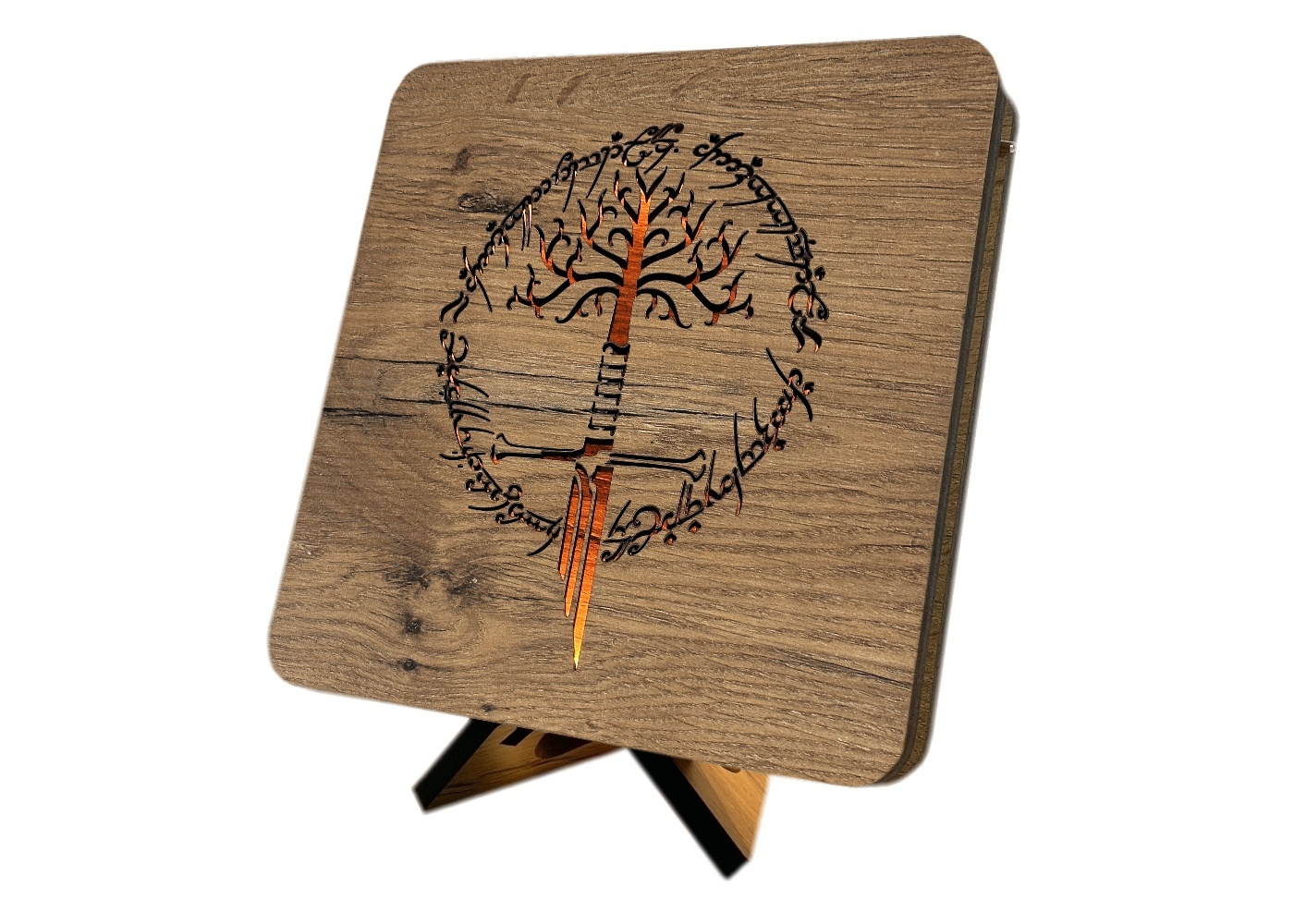 Li-Go "Symbol prstenu" lampa 19x19cm provedení povrchu: dub