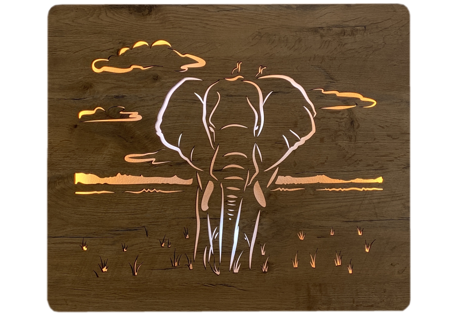 Li-Go "Slon" světelný obraz 230V 65x55cm provedení povrchu: dub