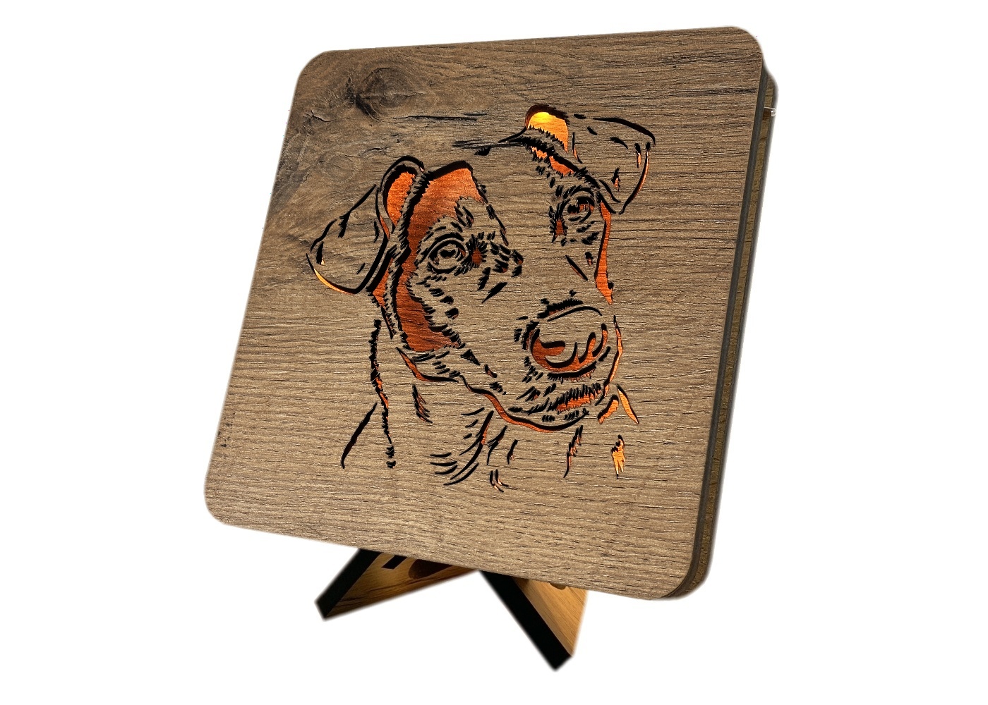 Levně Li-Go "Jack Russell teriér" lampa 19x19cm provedení povrchu: dub B