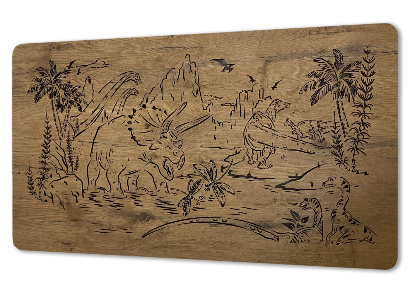 Li-Go "Dinosauři" světelný obraz 230V 100x57cm provedení povrchu: dub