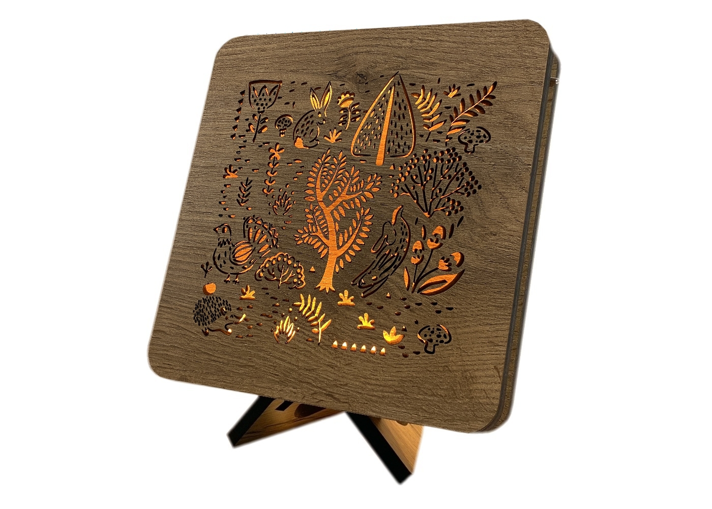 Li-Go "Les se zajícem"  lampa 19x19cm provedení povrchu: dub