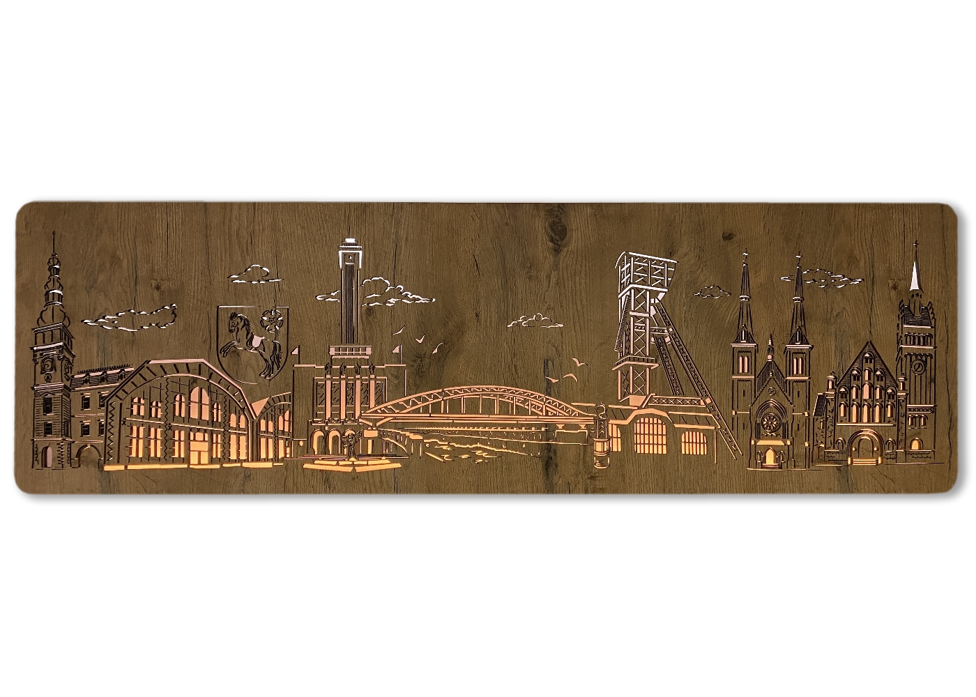 Li-Go "Ostrava" světelný obraz  230V 130x40cm provedení povrchu: dub