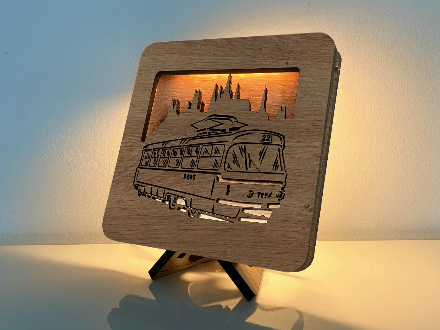 Levně Li-Go "Tramvaj" lampa 19x19cm provedení povrchu: dub B