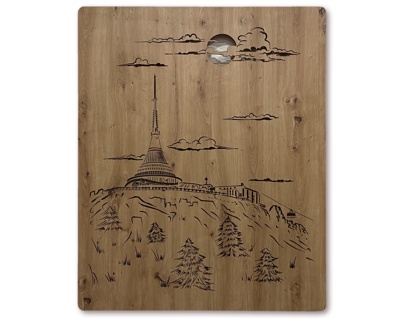 Li-Go "Ještěd" světelný obraz 230V 90x110cm provedení povrchu: dub
