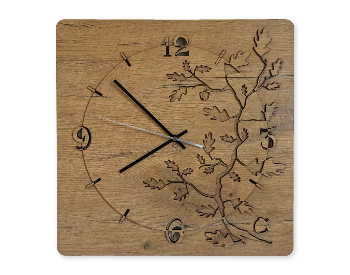 Li-Go "Dub" Dřevěné hodiny 40x40cm provedení povrchu: dub