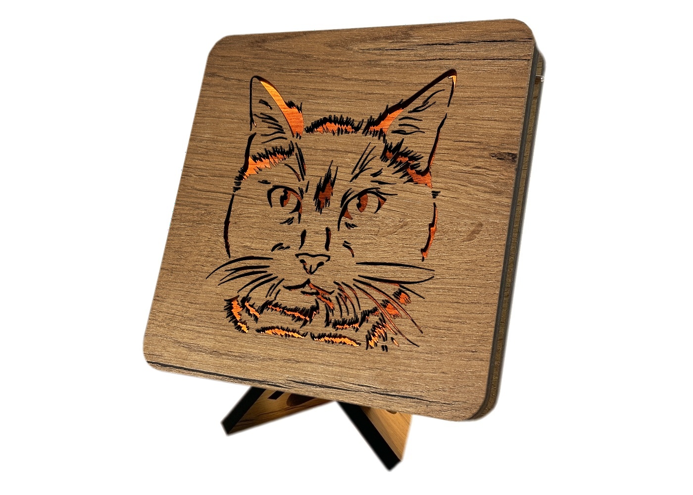 Li-Go "Kočka" lampa 19x19cm provedení povrchu: dub
