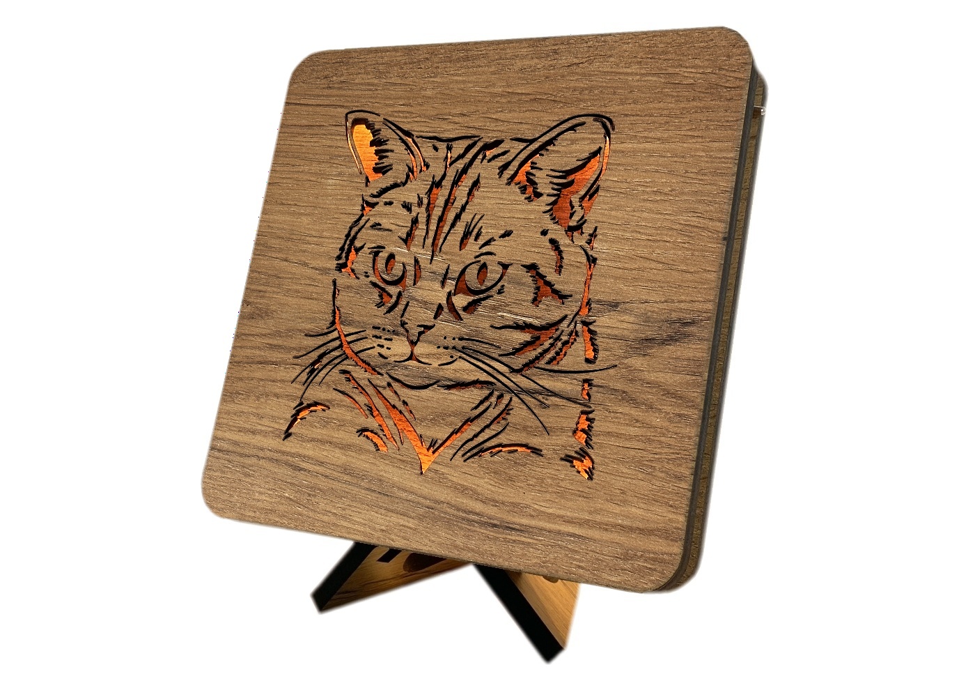 Li-Go "Kočka" lampa 19x19cm provedení povrchu: dub