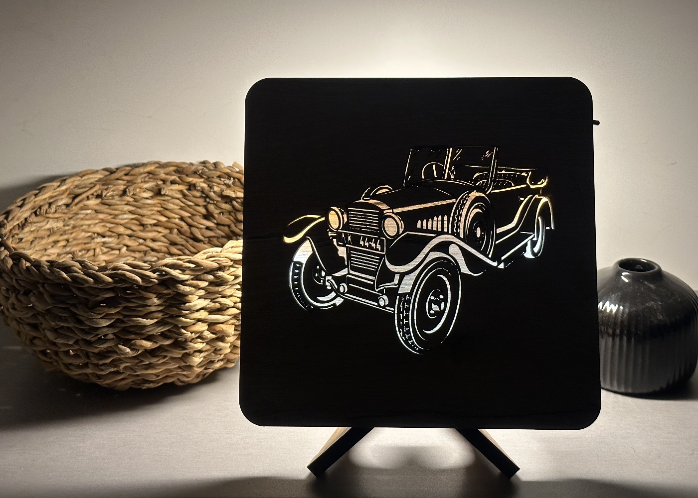 Li-Go "Veterán" lampa 19x19cm provedení povrchu: dub