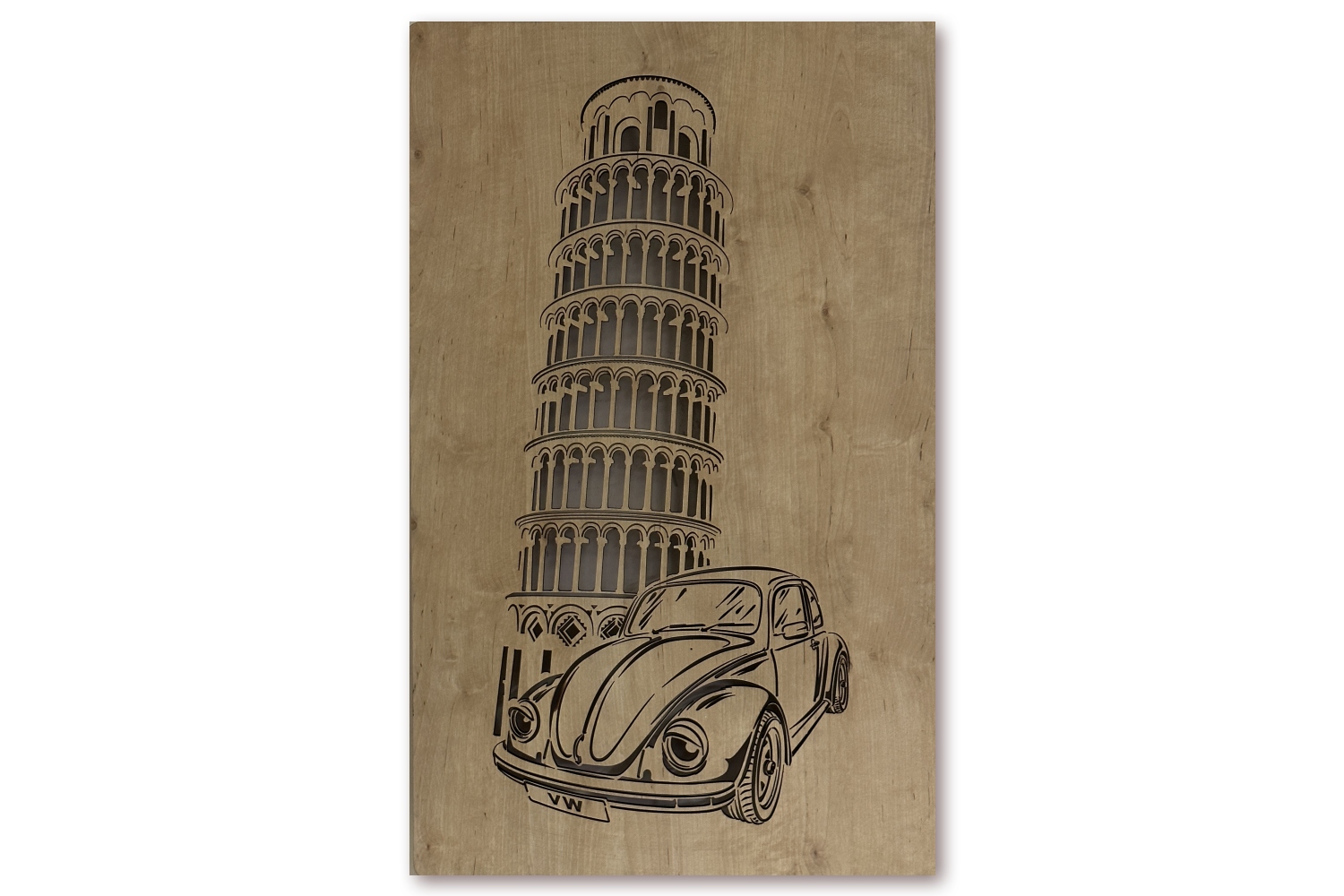 Li-Go "Volkswagen Brouk" světelný obraz 230V 80x50cm provedení povrchu: dub