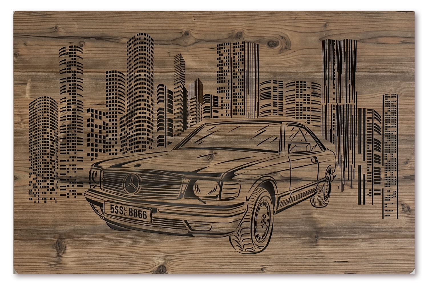 Levně Li-Go "Mercedes Benz SLC" světelný obraz 230V 90x60cm provedení povrchu: dub B