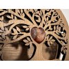 "Strom života s achátovým srdcem" dřevěná lampa s dvojitým podsvícením  20x22 cm/dub