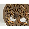 "Strom života s achátovým srdcem" dřevěná lampa s dvojitým podsvícením  20x22 cm
