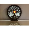 "Strom života s podsvíceným achátovým srdcem" dřevěná lampa, černá s patinou  20x22cm