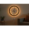"Hory" světelné hodiny 230V/12V/dub
