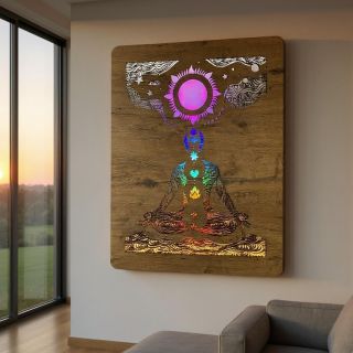 🩵Tvoříme srdcem🩵 "Čakry" světelný obraz 230V 70x90cm...