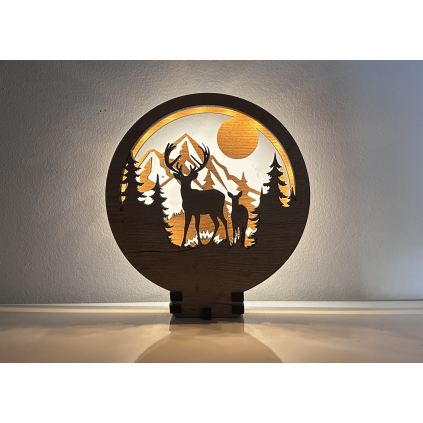 "Deer and doe" lamp 20x22cm