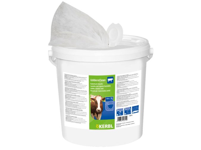 vlhcene uterky na vemena kerbl 15815 udderoclean 20x20cm 1000 utrzk u kbelik s vikem 1