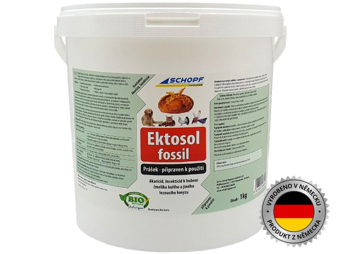 0199 BIO křemenitý práškový koncentrát k hubení čmelíků SCHOPF EKTOSOL FOSSIL PUDER KONZENTRAT, 1kg