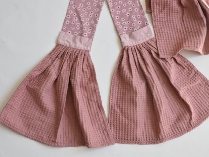 Ružové kvietky so (6ks) staroružovými utierkami