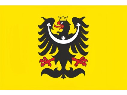 Slezská vlajka se znakem