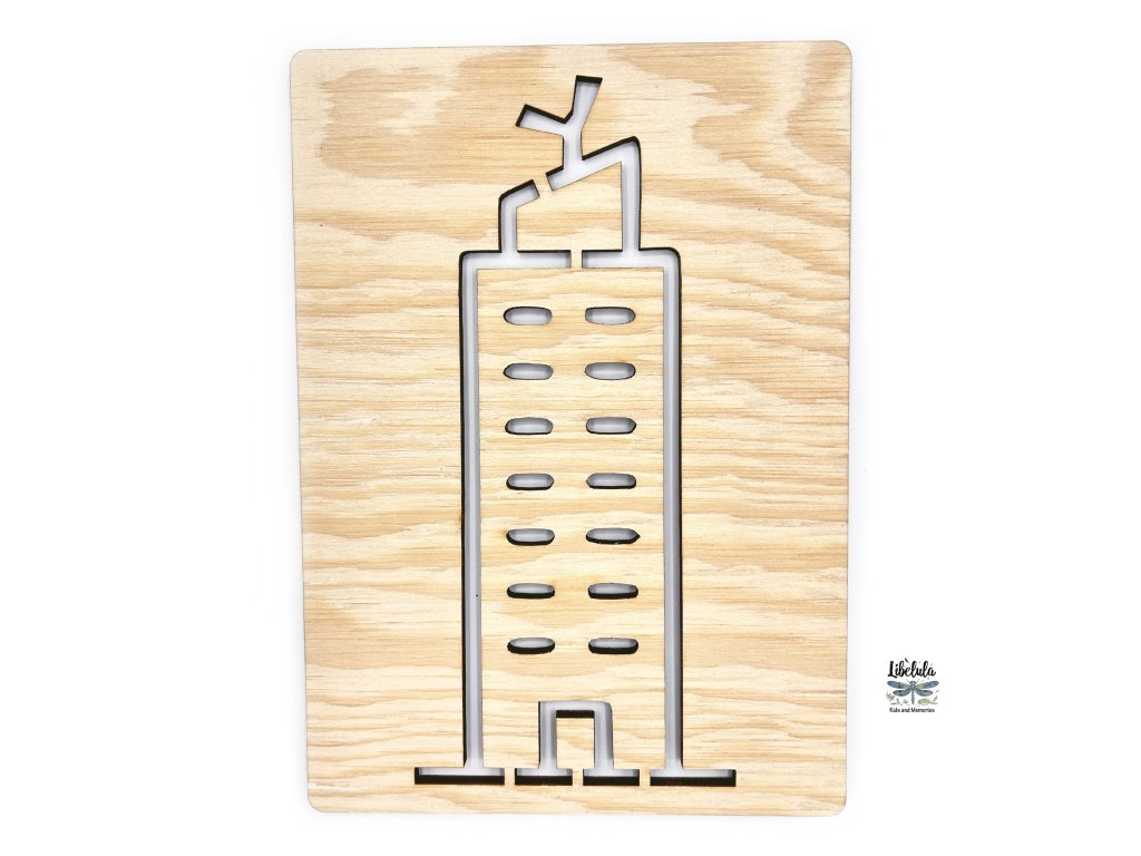 KresliSoMnou - Šablóna na kreslenie - Objekty - Mrakodrap (Veľkosť šablóna Veľký formát (cca. A4))