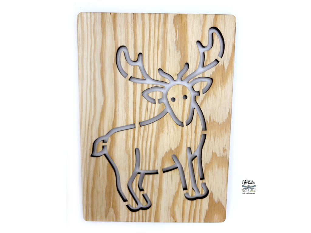 Šablóna na kreslenie Lesné zvieratá -Jeleň varianta 2 (Veľkosť šablóna Veľký formát (cca. A4))