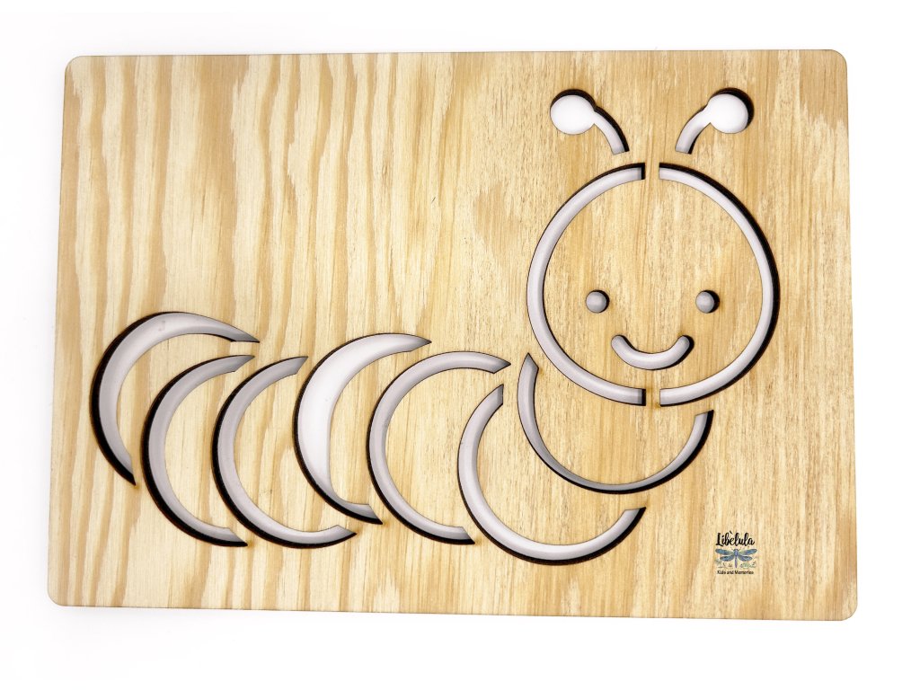 Šablóna na kreslenie Chrobáčiky, slimáčiky a červíky - Húsenica (Veľkosť šablóna Veľký formát (cca. A4))