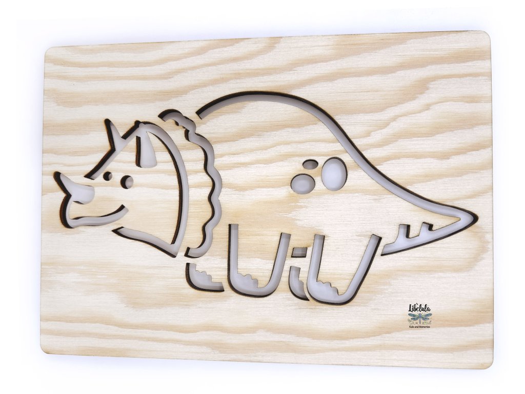 Šablóna na kreslenie Dinosauri - Triceratops (Veľkosť šablóna Veľký formát (cca. A4))