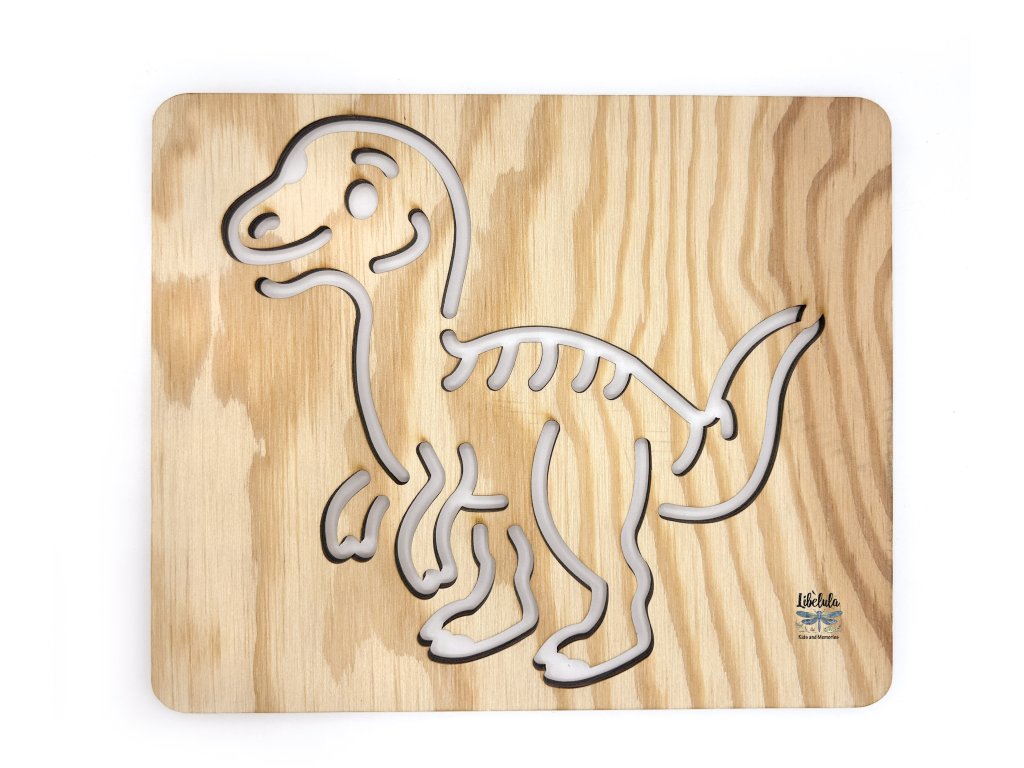 Šablóna na kreslenie Dinosauri - Velociraptor (Veľkosť šablóna Veľký formát (cca. A4))