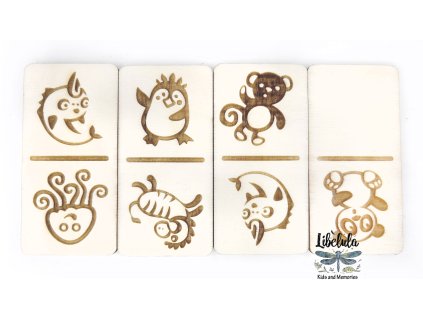 1459 2 drevene domina zvieratka