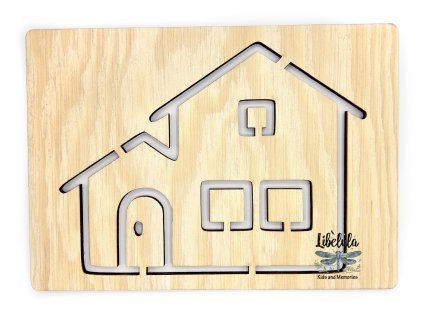 KresliSoMnou - Šablóna na kreslenie - Objekty - Domček (Veľkosť šablóna Veľký formát (cca. A4))