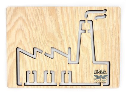 KresliSoMnou - Šablóna na kreslenie - Objekty - Továreň (Veľkosť šablóna Veľký formát (cca. A4))