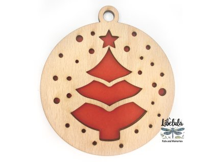 Drevená vianočná ozdoba s vianočným motívom 3 (Farba Žltá)