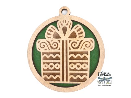 Drevená vianočná ozdoba s vianočným motívom 6 (Farba Ružová)