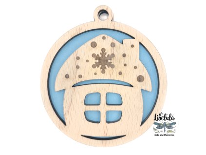 Drevená vianočná ozdoba s vianočným motívom 7 (Farba Ružová)