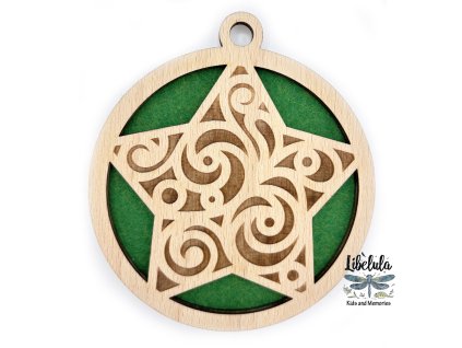 Drevená vianočná ozdoba s vianočným motívom 8 (Farba Žltá)