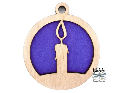 Drevená vianočná ozdoba s vianočným motívom 10 (Farba Žltá)