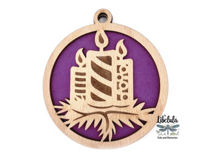 Drevená vianočná ozdoba s vianočným motívom 11 (Farba Žltá)