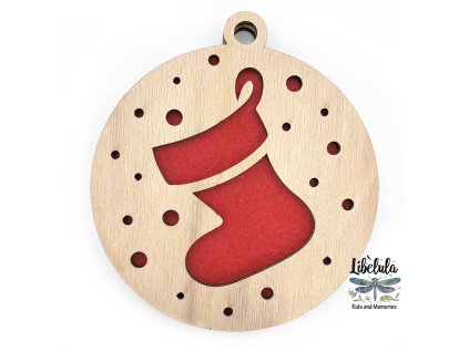 Drevená vianočná ozdoba s vianočným motívom 13 (Farba Žltá)