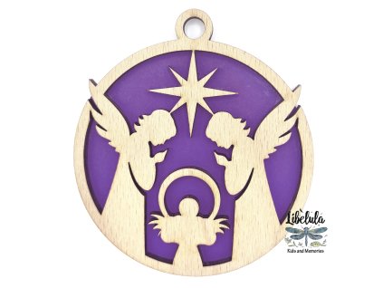 Drevená vianočná ozdoba s vianočným motívom 16 (Farba Žltá)