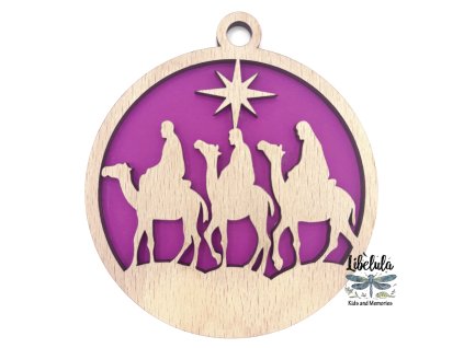 Drevená vianočná ozdoba s vianočným motívom 17 (Farba Žltá)