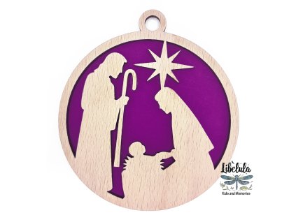 Drevená vianočná ozdoba s vianočným motívom 18 (Farba Žltá)