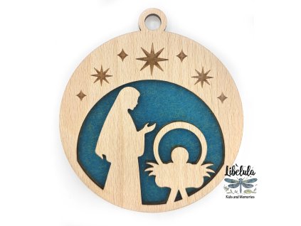 Drevená vianočná ozdoba s vianočným motívom 20 (Farba Žltá)