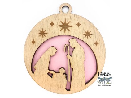 Drevená vianočná ozdoba s vianočným motívom 21 (Farba Žltá)