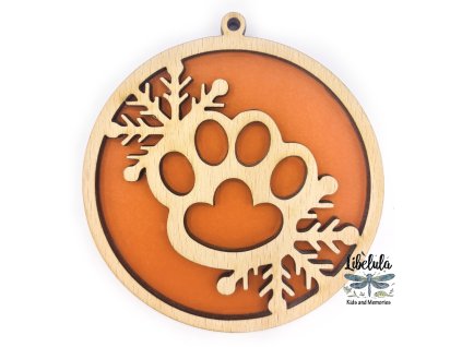 Drevená vianočná ozdoba s vianočným motívom 22 (Farba Žltá)